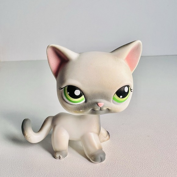 Hasbro Other - Littlest Pet Shop #125 SHORTHAIR Siamese Grey Cat Green Eyes LPS
